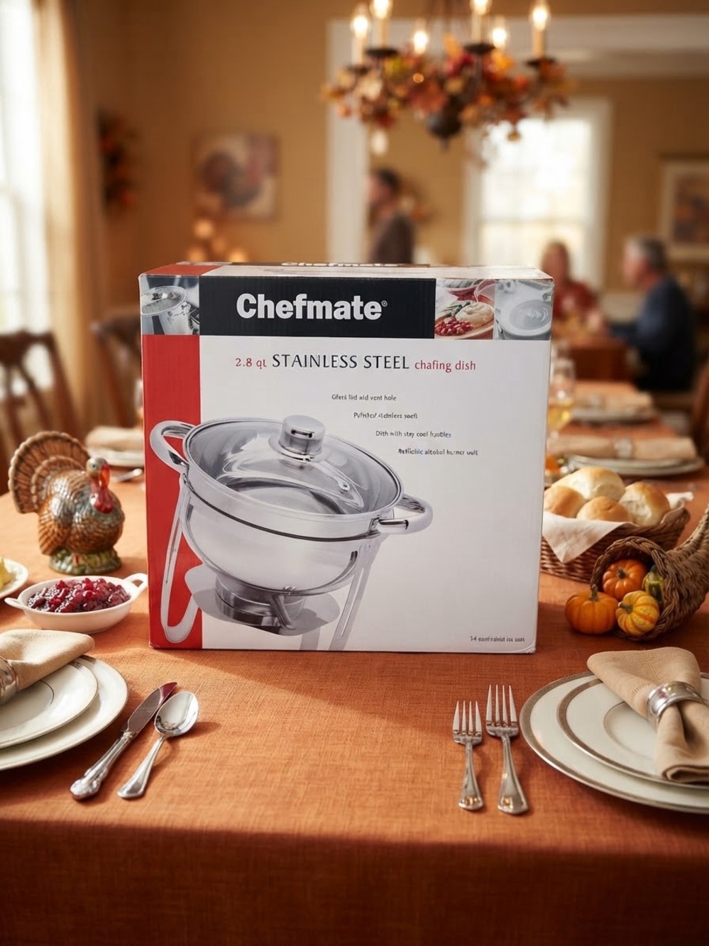 Brand New Chefmate 2.8 Qt Stainless Steel Chafing Dish (NIB)